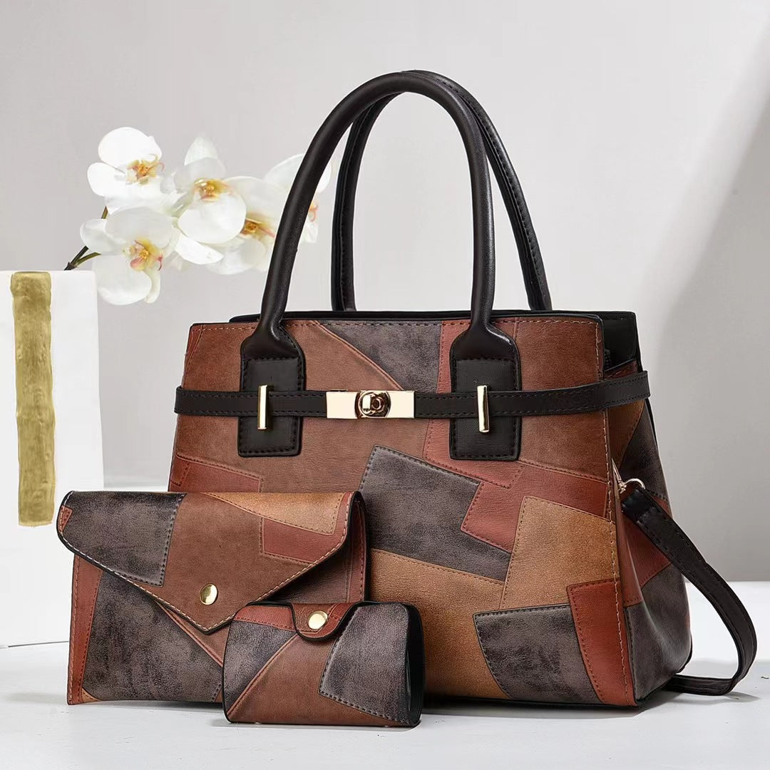 Damen elegante Handtasche mit geometrischem Design und abnehmbaren Fächern Nord Taschen