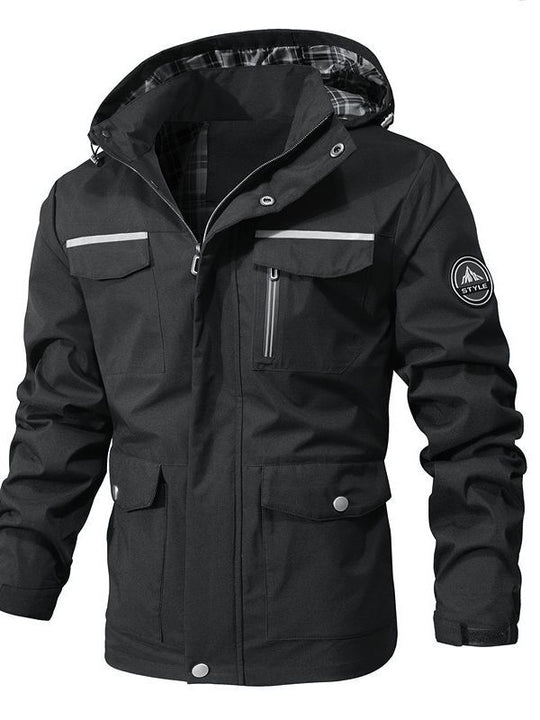 Herren Wasserabweisender Softshell-Parka mit Kapuze, reflektierenden Einsätzen und Multifunktionstaschen Nord Taschen