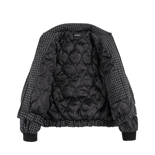 Unisex Boxy-Karos-Steppblouson mit Reißverschluss und elastischem Saum Nord Taschen