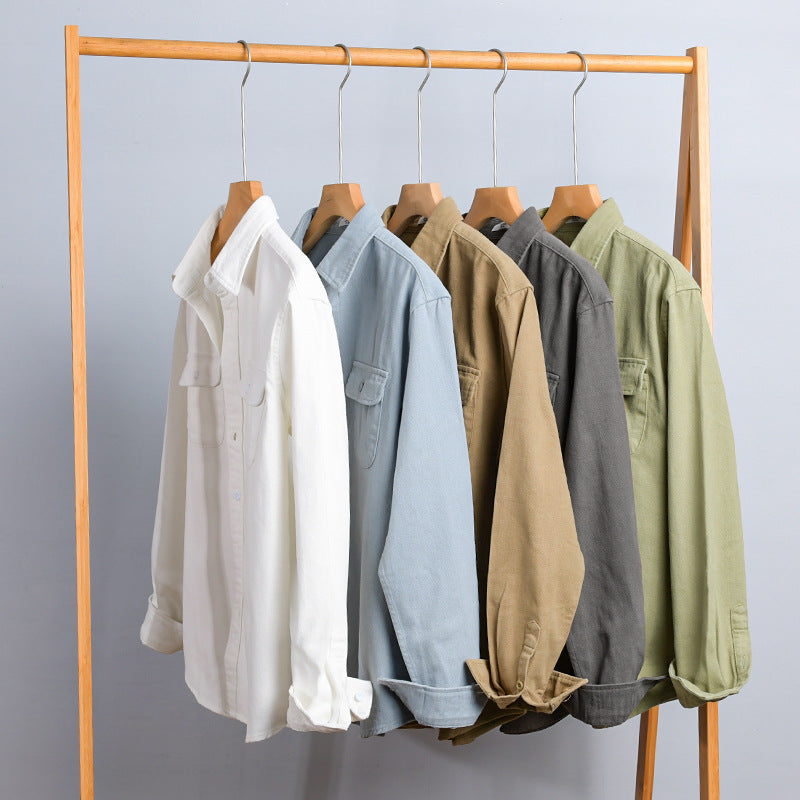 Herren Leichtes Baumwoll-Twill-Overshirt mit Brustklappen und Relaxed-Fit Nord Taschen