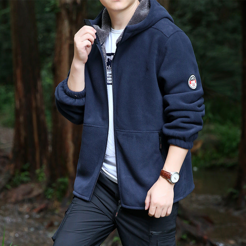 Herren Outdoor-Fleecejacke mit Kapuze, durchgehendem Reißverschluss und Reißverschlusstaschen Nord Taschen