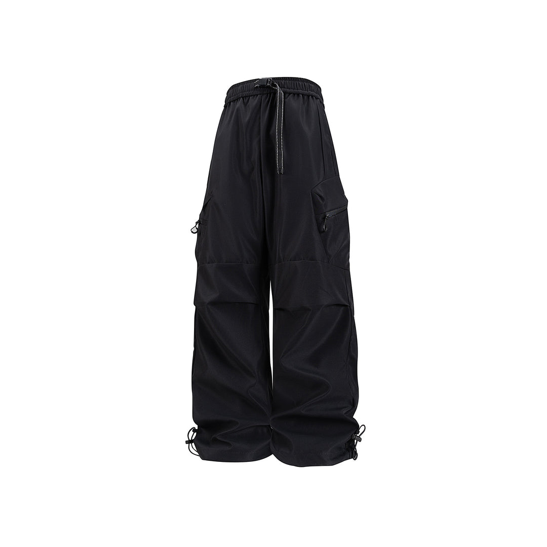 Damen Weite Utility-Cargo-Hose mit Tunnelzugbund, Reißverschluss-Taschen und verstellbaren Beinabschlüssen Nord Taschen