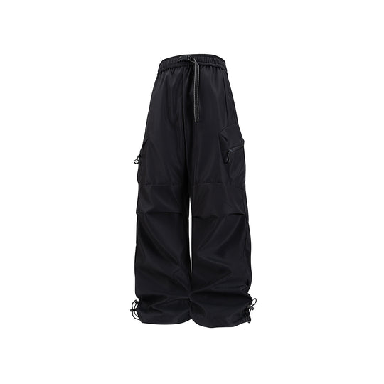 Damen Weite Utility-Cargo-Hose mit Tunnelzugbund, Reißverschluss-Taschen und verstellbaren Beinabschlüssen Nord Taschen