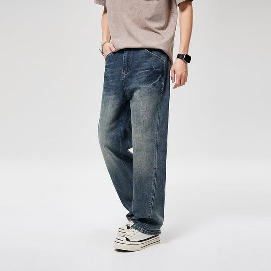 Herren Baggy-Denimhose mit hoher Bundhöhe, softem Stretch & Vintage-Finish Nord Taschen