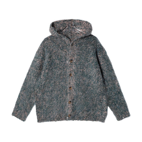 Damen Flauschige Kapuzen-Strickjacke mit Knopfleiste und melierter Bouclé-Optik Nord Taschen