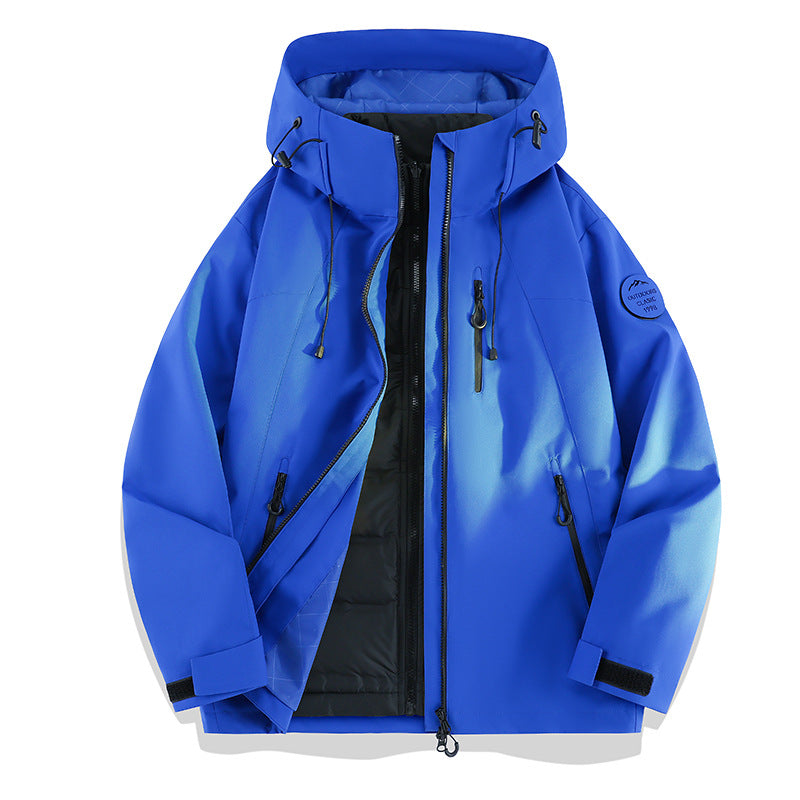 Damen Leichte wasserdichte Kapuzenjacke mit Teddy‑Charm und verdeckten Reißverschlusstaschen Nord Taschen
