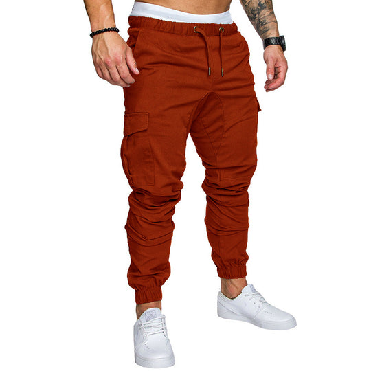 Herren Tapered Cargo-Jogger mit elastischem Bund, Kordelzug und Beuteltaschen Nord Taschen