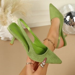Damen Elegante Slingback-Pumps mit glänzendem Riemendesign