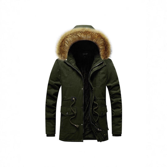 Herren Winterparka mit Kunstfellkapuze und Teddyfutter Nord Taschen