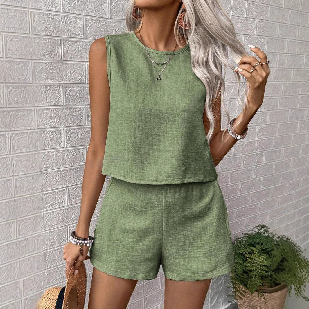 Damen lässiges Sommerliches Twinset aus leichtem Material