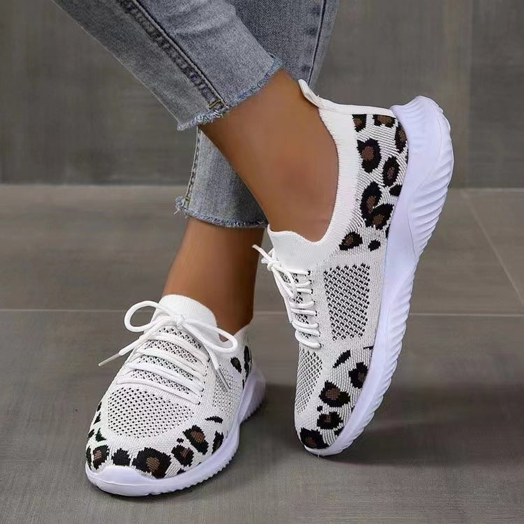 Damen Atmungsaktive Sneakers im modernen Leopardenmuster