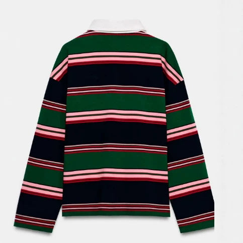 Damen Feinstrick-Poloshirt-Cardigan mit kurzem Arm und durchgehendem Reißverschluss Nord Taschen