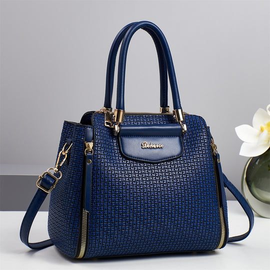 Damen elegante Handtasche mit strukturierter Oberfläche und glanzvollen Akzenten Nord Taschen