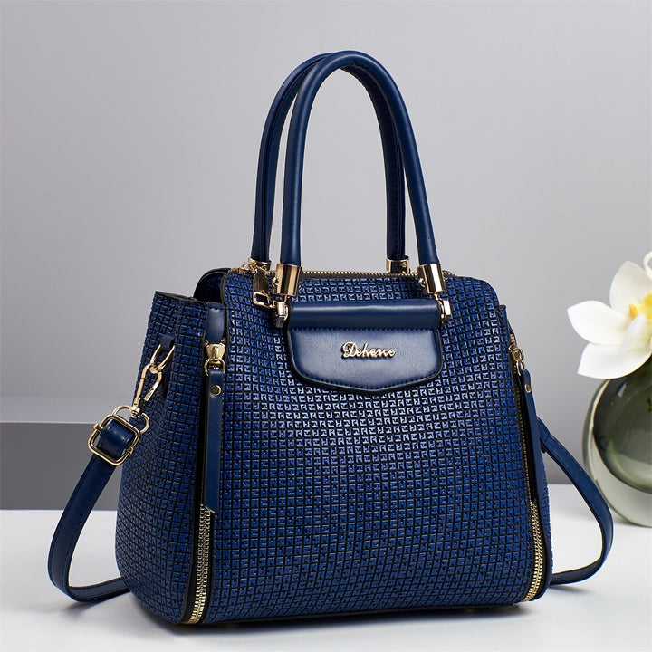 Damen elegante Handtasche mit strukturierter Oberfläche und glanzvollen Akzenten Nord Taschen