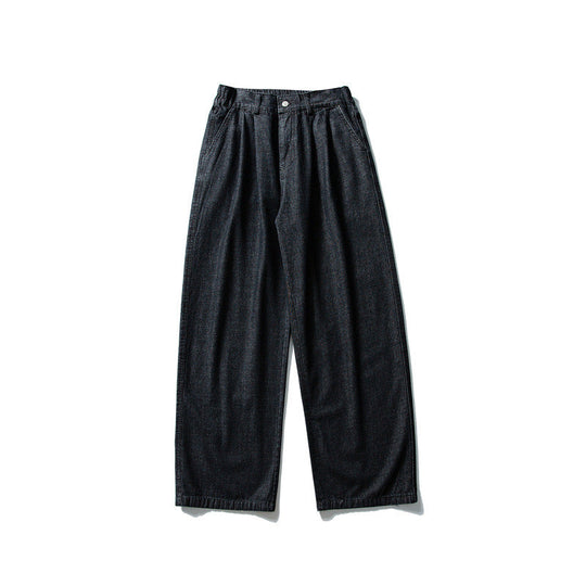 Damen Hochtaillierte weite Bundfalten-Hose aus Baumwollmischung mit geradem Bein Nord Taschen