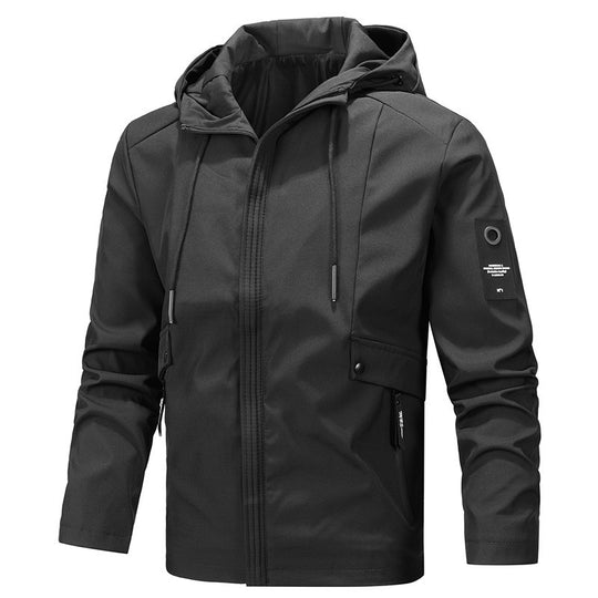 Herren Urbaner Softshell-Blouson mit Kapuzenkragen, winddichter Membran und Druckknopf-Taschenelementen Nord Taschen
