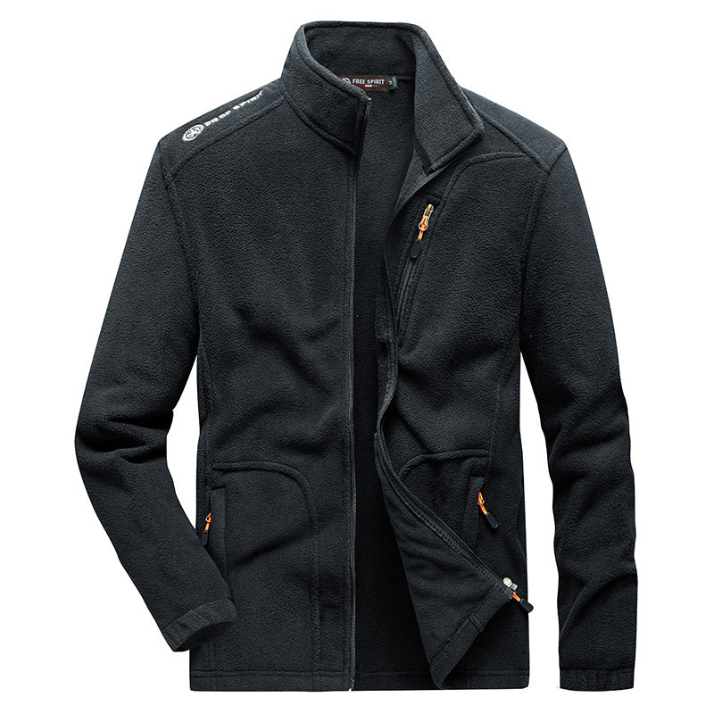 Herren Fleecejacke mit hohen Kragen und funktionalen Taschen Nord Taschen