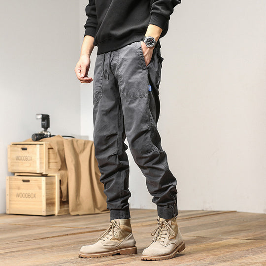 Herren Tapered-Utility-Cargohose im Joggerstil mit elastischem Comfortbund, aufgesetzten Taschen und Knöchel‑Reißverschluss Nord Taschen