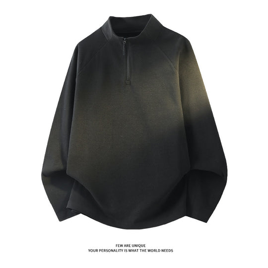 Unisex Oversize-Mockneck-Halbzip-Sweatshirt aus Mikrofleece mit abgerundetem Saum Nord Taschen