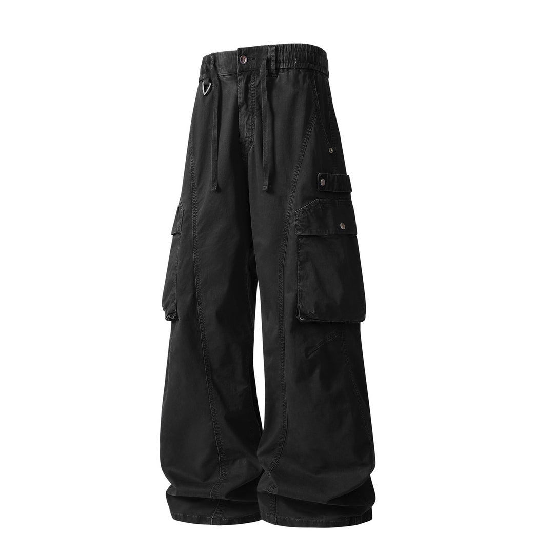 Herren Militärisch inspirierte Cargohose mit elastischem Tunnelzugbund, Klapp- und Reißverschlusstaschen Nord Taschen