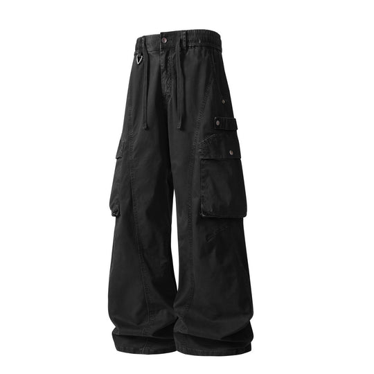 Herren Militärisch inspirierte Cargohose mit elastischem Tunnelzugbund, Klapp- und Reißverschlusstaschen Nord Taschen