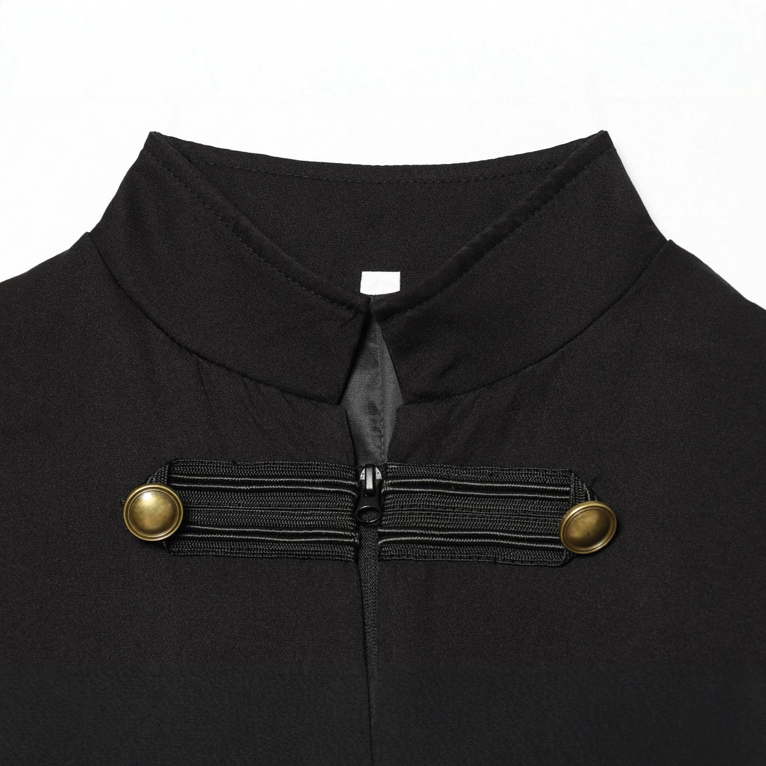 Damen Taillierte Military‑Weste mit Stehkragen und Zierriegeln Nord Taschen