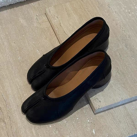 Damen Ballerinas mit spezieller Zehenöffnung und komfortablem Blockabsatz - Vittorelli
