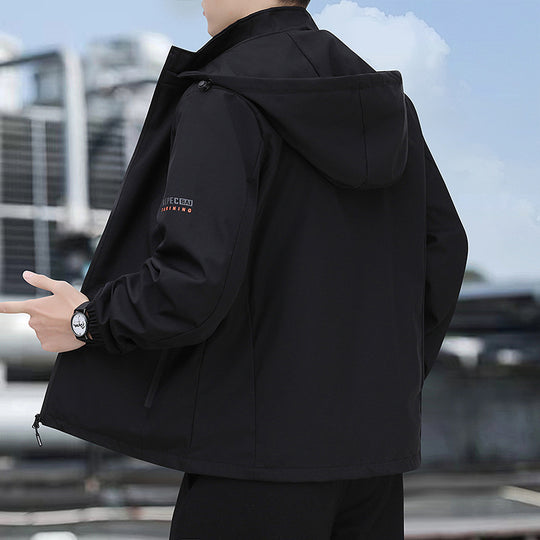 Herren leichte Softshell-Kapuzenjacke mit winddichter Membran, Reißverschluss‑Taschen und elastischen Bündchen Nord Taschen