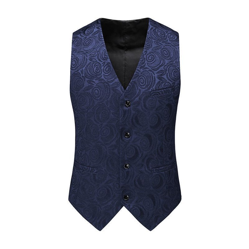 Herren Jacquardweste mit ornamentaler Struktur, spitz zulaufendem Saum und satinierter Rückseite Nord Taschen