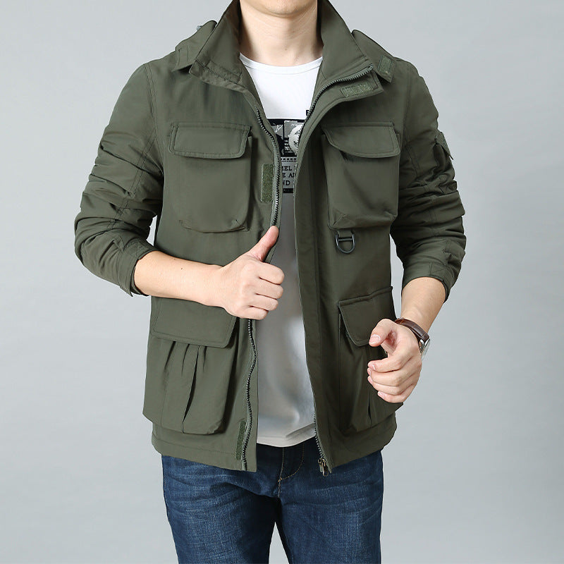 Herren Thermo-Parka mit Teddyfleece-Innenfutter, Kapuze und Multifunktionstaschen Nord Taschen