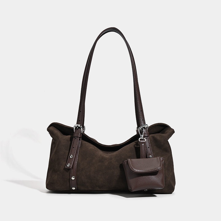 Damen Hobo-Tasche aus strapazierfähigem Wildleder mit abnehmbarem Miniclutch Nord Taschen