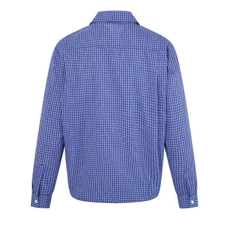 Herren Overshirt-Blouson im Karomuster mit Gummizugbund und Hemdkragen Nord Taschen