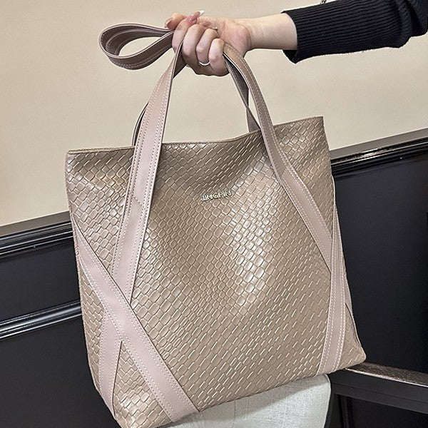 Damen modische Tragetasche mit kunstvollem Flechtdesign Nord Taschen