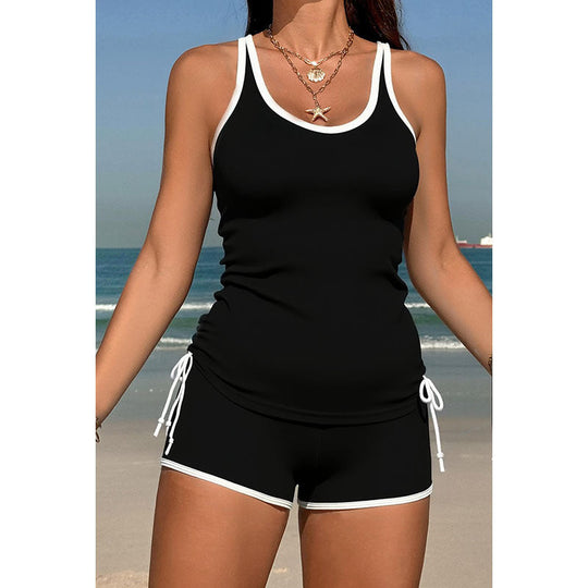 Damen Sportliches Tankini-Set mit hochgezogenem Schnitt und verstellbaren Bändern Nord Taschen