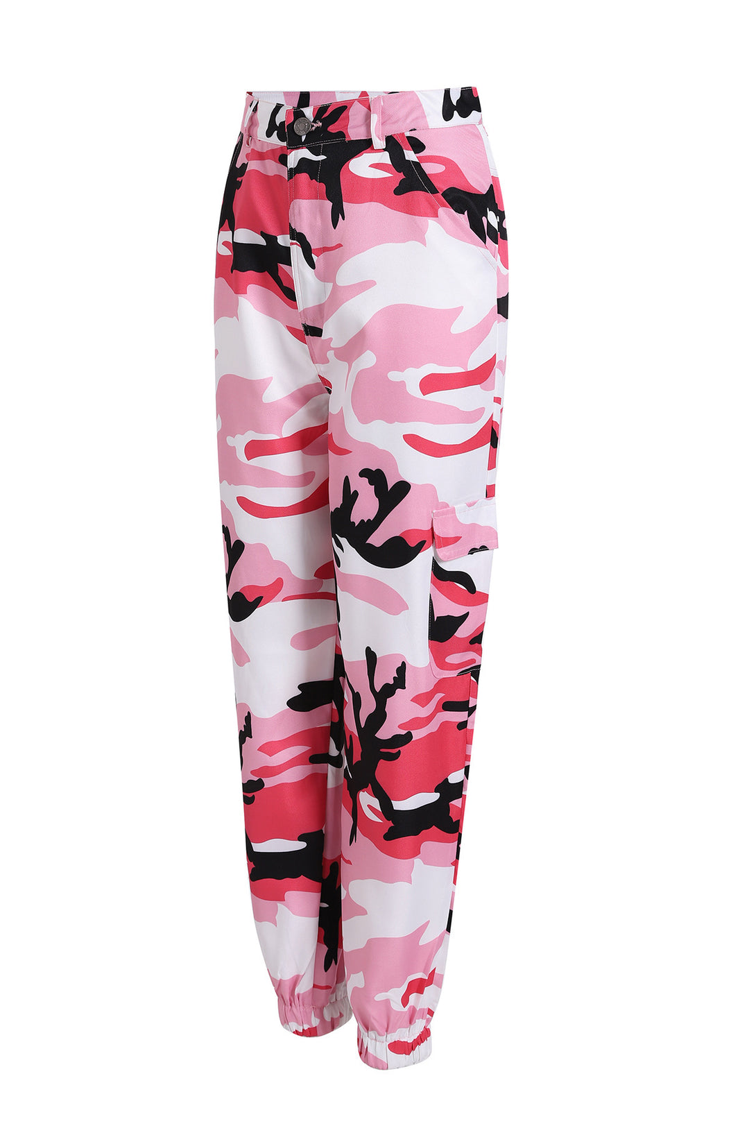 Damen Cargo-Jogginghose mit Camouflage-Muster und elastischen Bündchen Nord Taschen