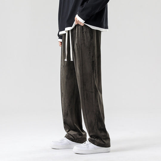 Herren Weite Velours-Jogginghose mit elastischem Bund und Kordelzug Nord Taschen