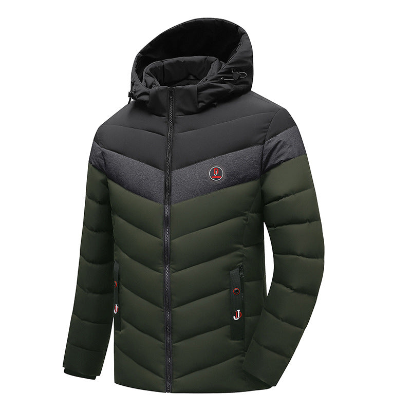 Herren Steppjacke mit Kapuze, Chevron-Steppung und Wetterfester Thermoisolierung Nord Taschen