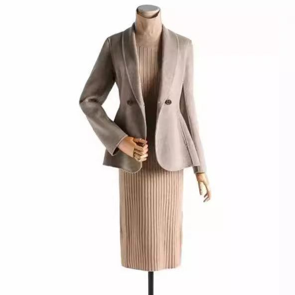 Damen Taillierter Wollmix-Blazer mit Schalkragen und figurnahen Teilungsnähten Nord Taschen