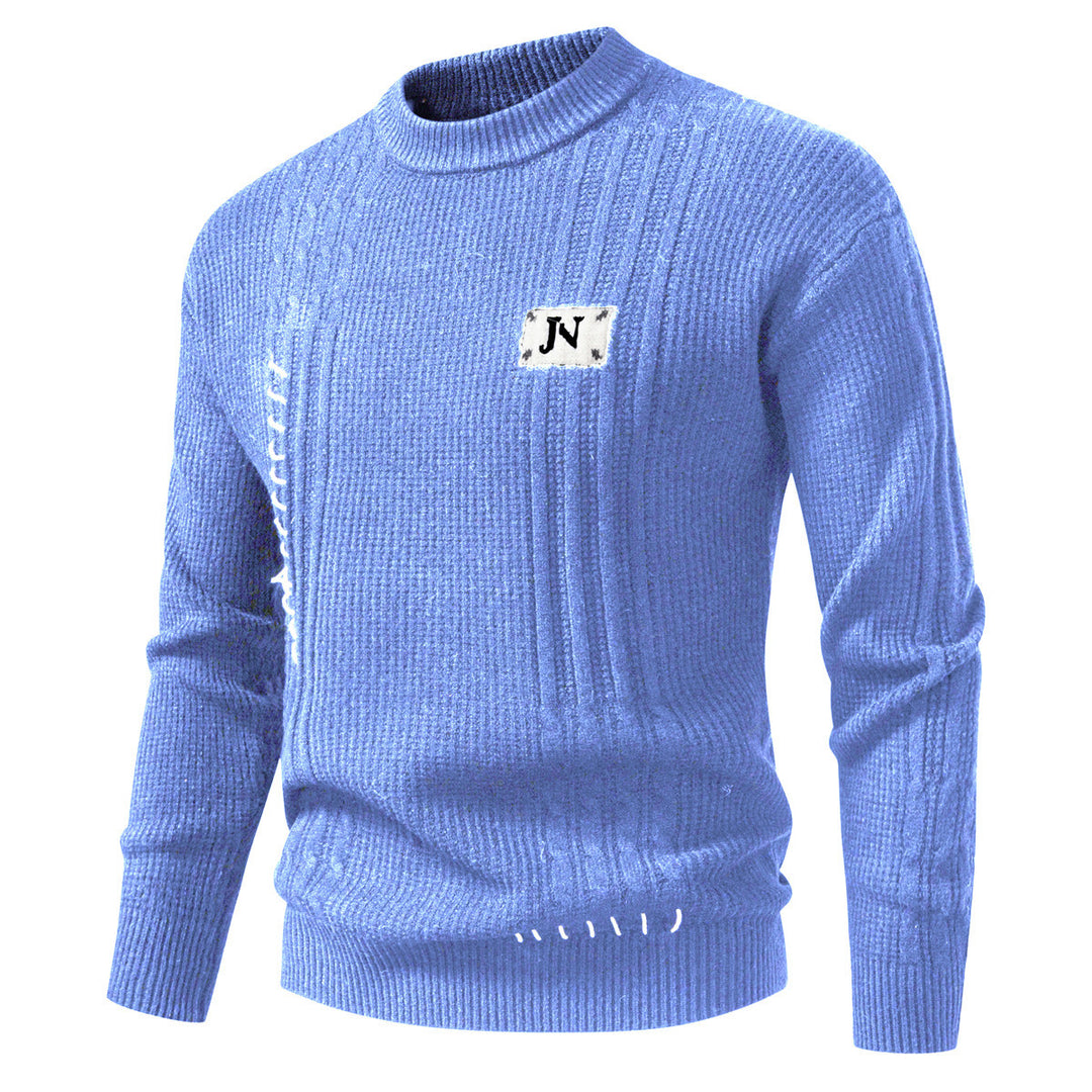 Herren Strukturiertes Rippstrick-Pullover mit Ziernähten und Logo‑Patch Nord Taschen