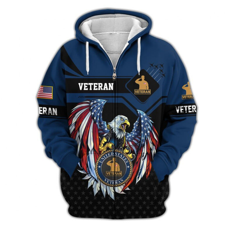 Herren Kapuzensweater mit amerikanischem Veteranenmotiv Nord Taschen
