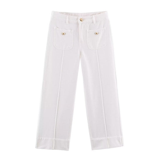 Damen Weite High‑Waist Jeans mit aufgesetzten Fronttaschen und Kantennaht Nord Taschen