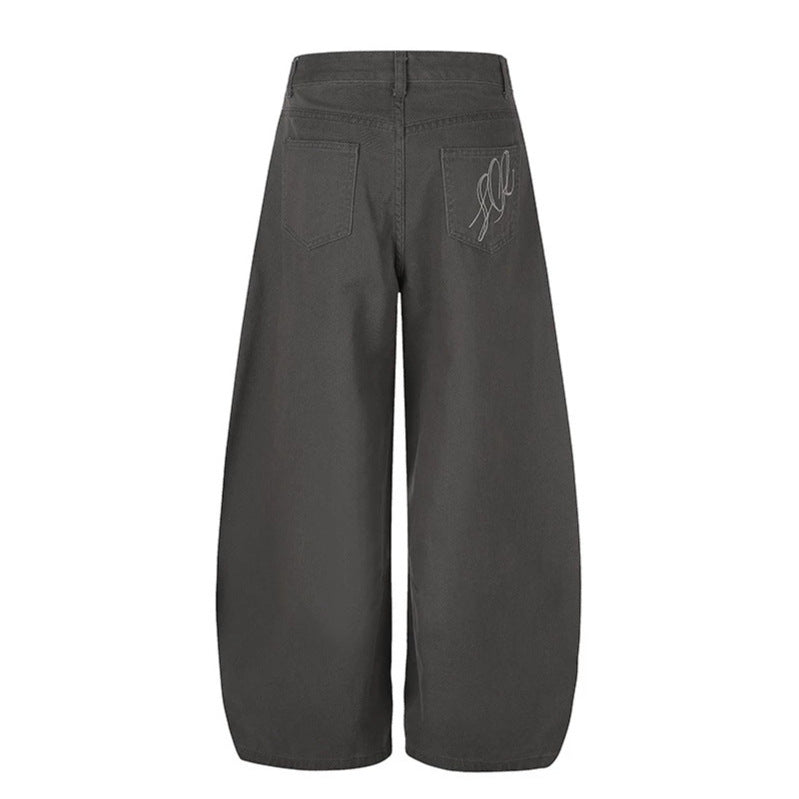 Damen Hochgeschnittene Palazzo‑Hose mit weitem Ballonbein und dekorativer Knopfleiste Nord Taschen