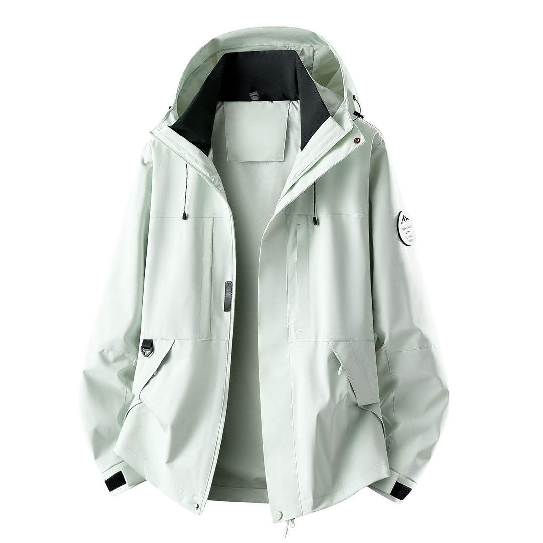 Herren Wasserabweisende Oversize-Outdoorjacke mit Kapuze, atmungsaktivem Softshell & Utility‑Taschen Nord Taschen