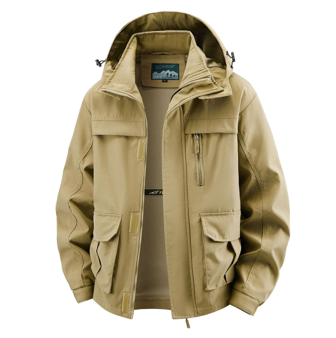 Herren Field‑Utility‑Outdoorjacke mit Kapuze, Multifach‑Taschen und Mesh‑Innenfutter Nord Taschen