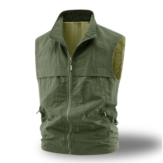Herren Leichte atmungsaktive Outdoor-Weste mit Mesh-Futter, durchgehendem Reißverschluss & Reißverschlusstaschen Nord Taschen