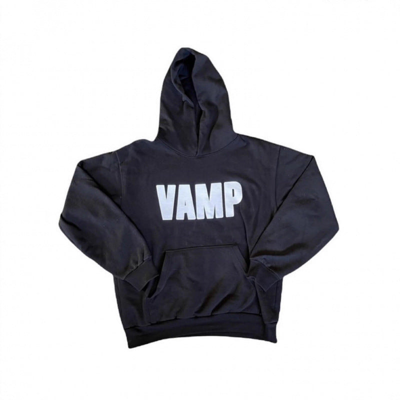 Unisex Kapuzensweatshirt mit Used-Frontdruck und Kängurutasche Nord Taschen