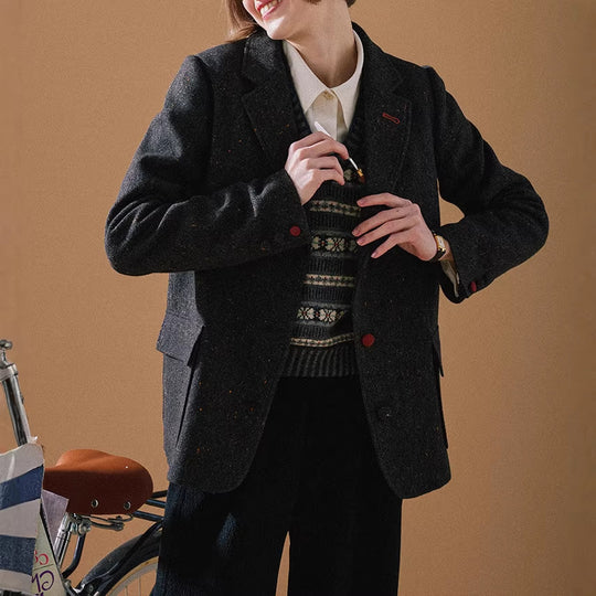 Damen Eleganter Tweed-Blazer mit feinen Akzenten Nord Taschen