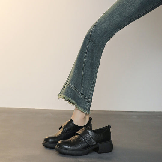 Damen Loafer mit breitem Klettverschluss und skulpturaler Plateau‑Blocksohle Nord Taschen