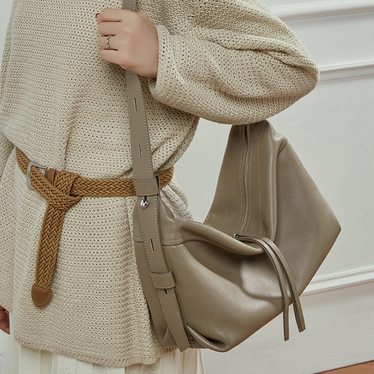 Damen Hobo-Tasche mit weicher Lederoberfläche und verstellbarem Schulterriemen Nord Taschen