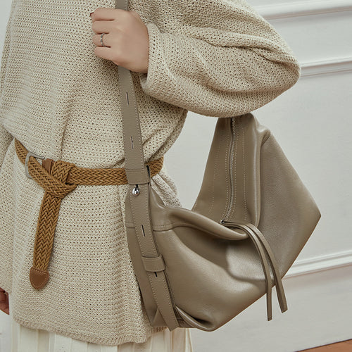 Damen Hobo-Tasche mit weicher Lederoberfläche und verstellbarem Schulterriemen Nord Taschen